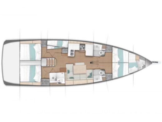 Sailboat JEANNEAU Sun Odyssey 490 Helia Plano del barco