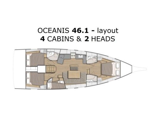 Sailboat Beneteau Oceanis 46.1 Boat layout