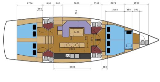 Sailboat D&D Kufner 54 Plan du bateau