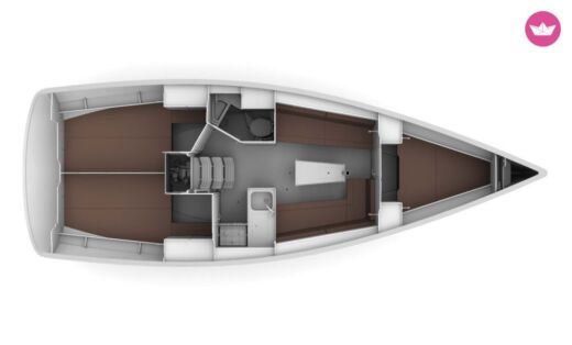 Sailboat Bavaria 34 Cruiser Planimetria della barca