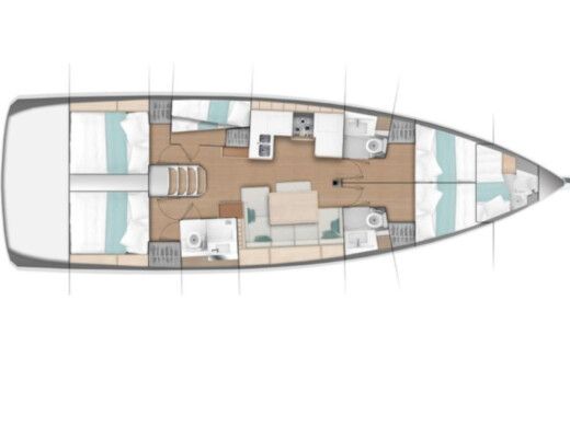 Sailboat Jeanneau Sun Odyssey 490 Plano del barco