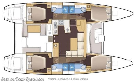 Catamaran Lagoon 450F Boat layout