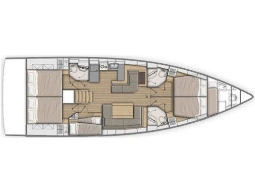 Sailboat  Oceanis 51.1 Boat layout