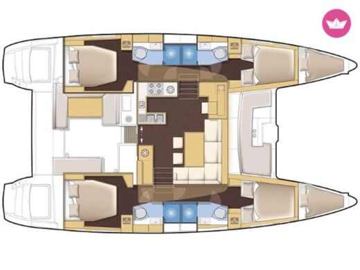 Catamaran  Lagoon 450 F Plattegrond van de boot