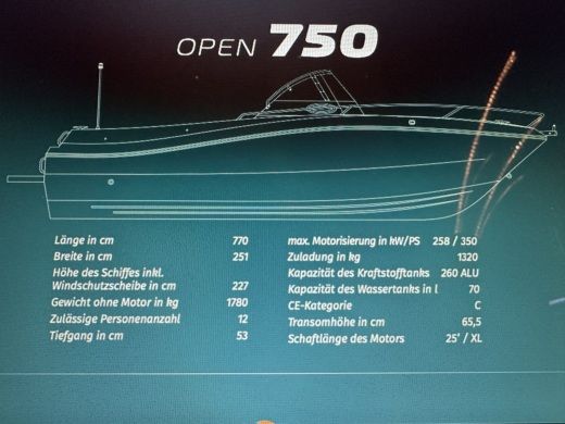 Motorboat ATLANTIC MARINE 750 OPEN Boat design plan