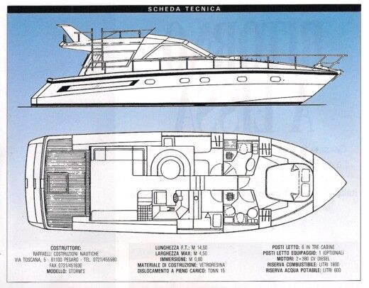 Motorboat Raffaelli Storm 47 Boat design plan