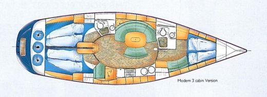 Sailboat X-yachts X-412 Boot Grundriss