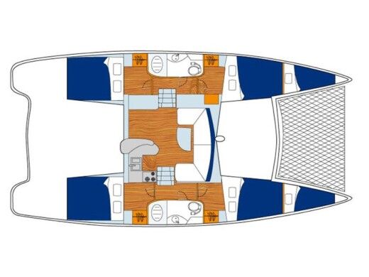 Catamaran Sunsail 404 Boat layout