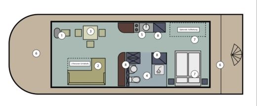 Houseboat Nautlius Vagabund 30 boat plan