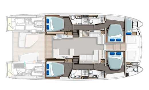 Catamaran Leopard PowerCat Boat layout