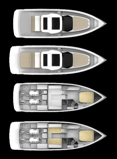 Motorboat Pardo Yachts Pardo 43 Plattegrond van de boot
