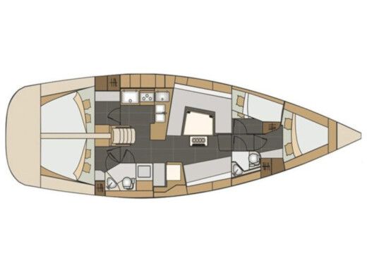 Sailboat ELAN 45 Impression (Refit 2025) Plattegrond van de boot