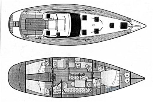 Sailboat Dynamique Dynamique Yacht 47 Plano del barco