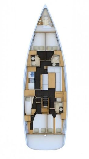 Sailboat JEANNEAU 54 Plano del barco