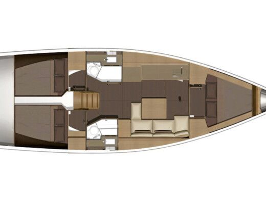 Sailboat DUFOUR 382 Grand Large Boat layout
