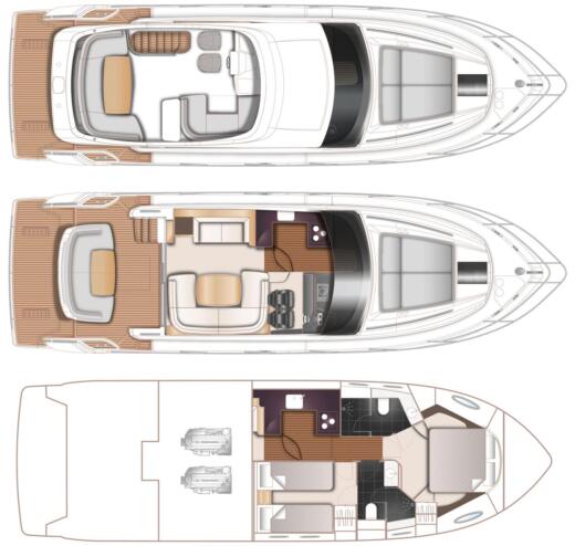 Motor Yacht Princess F43 Boot Grundriss