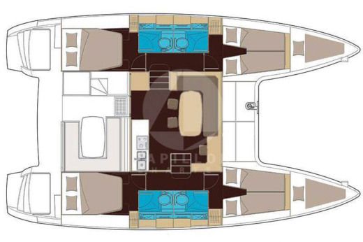 Catamaran Lagoon Lagoon 400 Boat layout