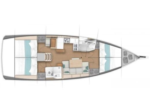 Sailboat  Sun Odyssey 440 Plano del barco