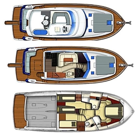 Motorboat AZIMUT 43 Boot Grundriss
