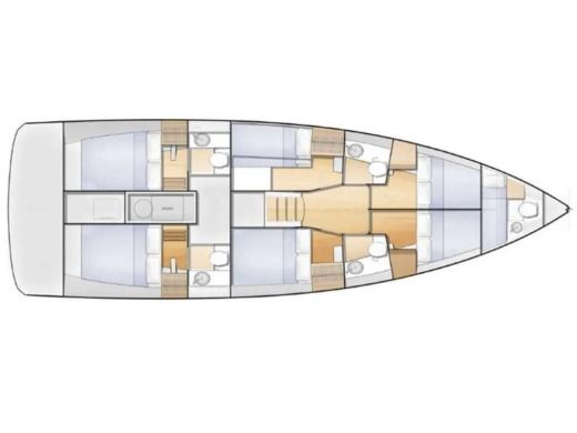 Sailboat  Sun Loft 47 (7 cab.) Boot Grundriss
