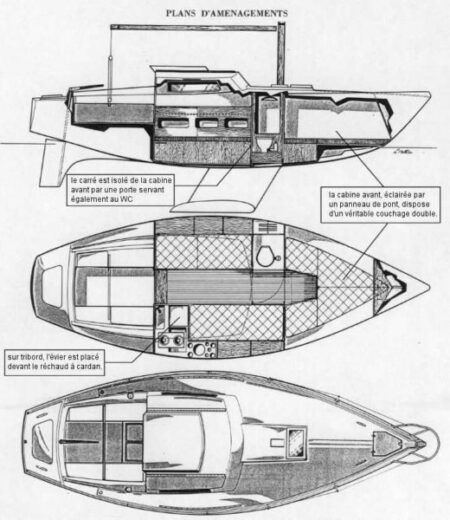 Sailboat Jeanneau Sangria Plattegrond van de boot