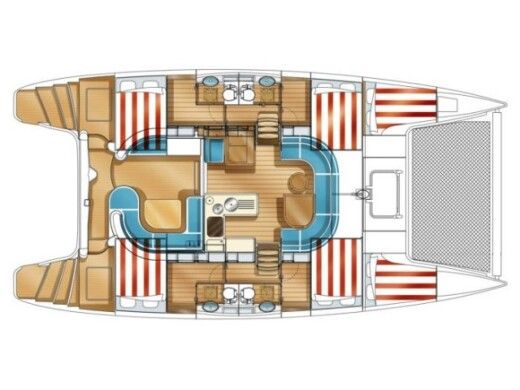 Catamaran  Nautitech 441 Plattegrond van de boot