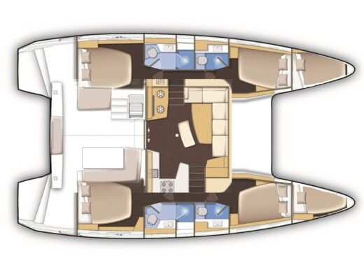 Catamaran Lagoon Lagoon 42 Boot Grundriss