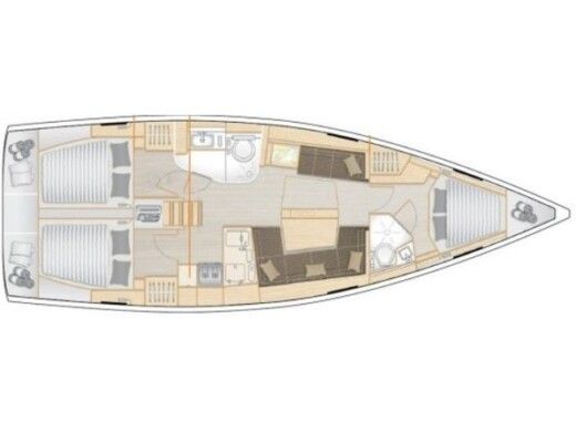 Sailboat  Hanse 418 Plattegrond van de boot
