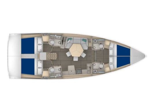 Sailboat  Sunsail 44.4 Boot Grundriss