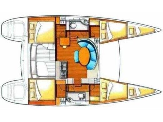 Catamaran LAGOON 380 S2 Boot Grundriss