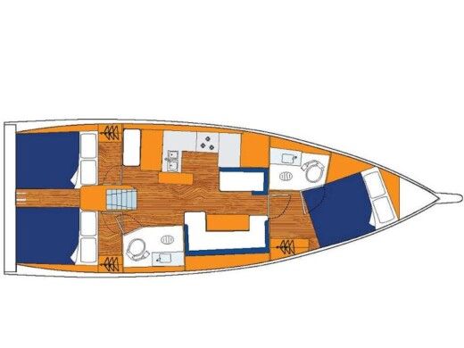 Sailboat Sunsail 410 Plan du bateau