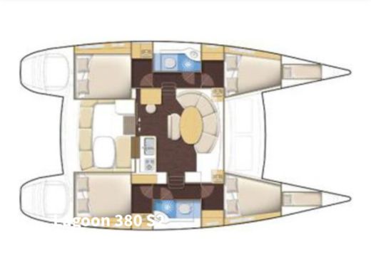 Catamaran Lagoon 380 S2 Boot Grundriss