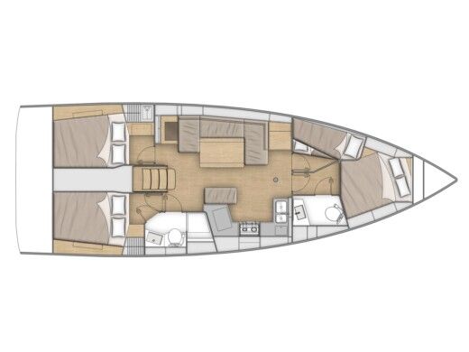 Sailboat Beneteau Oceanis 40.1 Plattegrond van de boot