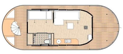 Houseboat Nautilus Hausboote Nautiki mini 4 mit Kamin - führerscheinfrei boat plan