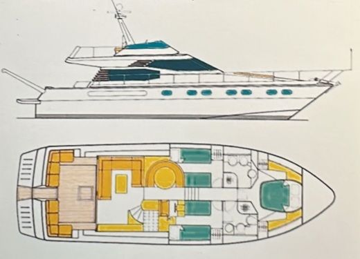 Motorboat Raffaelli Ouragan 52 boat plan