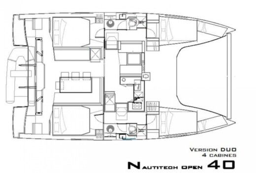 Catamaran Nautitech 46 Open Planimetria della barca