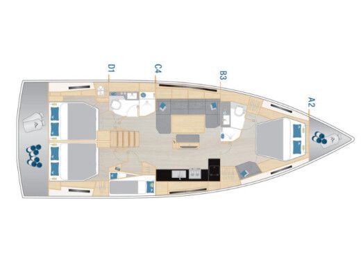 Sailboat  Hanse 460 Owners boat plan