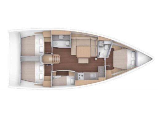 Sailboat Dufour Dufour 430 Grand Large Plattegrond van de boot