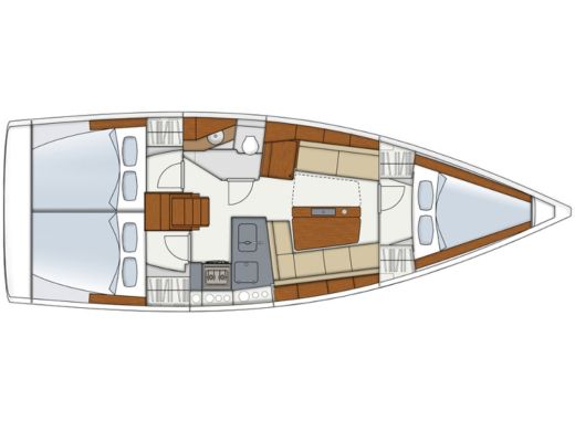Sailboat HANSE 345 Boat layout