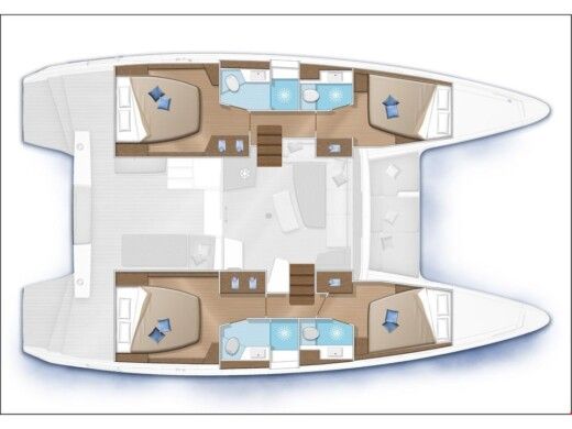 Catamaran Lagoon Lagoon 42 Plattegrond van de boot