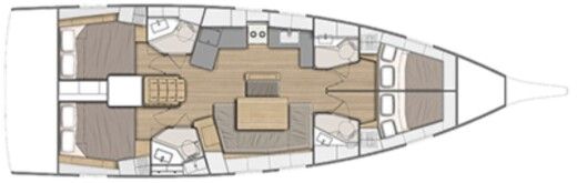 Sailboat Beneteau Oceanis 46.1 with A/C Planimetria della barca