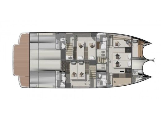 Motorboat Prestige M48 Boot Grundriss