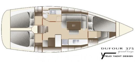 Sailboat Dufour Dufour 375 Grand Large Planimetria della barca