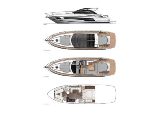 Motorboat Sunseeker PORTOFINO48 boat plan