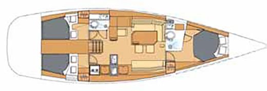 Sailboat BENETEAU FIRST 50 Plattegrond van de boot