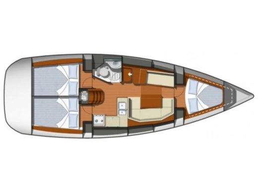 Sailboat  Sun Odyssey 36i Plano del barco