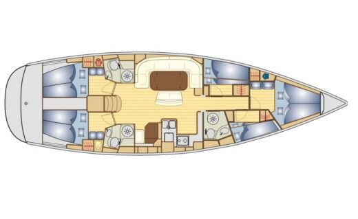 Sailboat  Bavaria Cruiser 50 Plano del barco