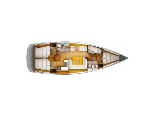 Sailboat Jeanneau Velero crucero 14 Mts comfort moderno Boot Grundriss