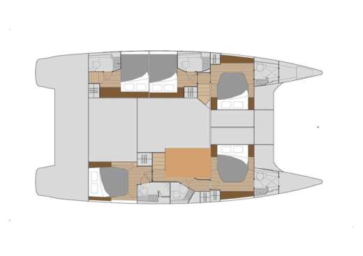Catamaran Fountaine Pajot Saba 50 Boot Grundriss