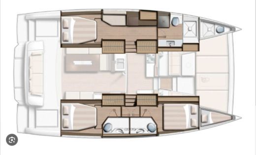 Catamaran Bali - Catana 4.2 a/a Planta da embarcação